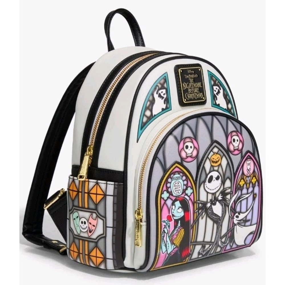 NEW Loungefly Disney The Nightmare Before Christmas Stained Glass Backpack